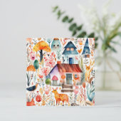 Cottage kern bloemenlandschap dieren huizen (Staand voorkant)