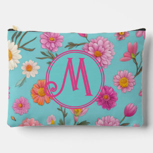 Cottage kern bloemenwitte madeliefjes roze bloemen etui