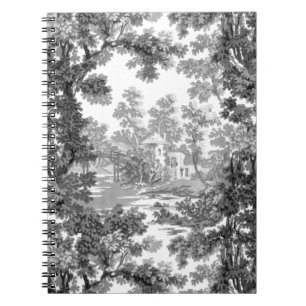  Cottage-landschap toile-Black & White Notitieboek