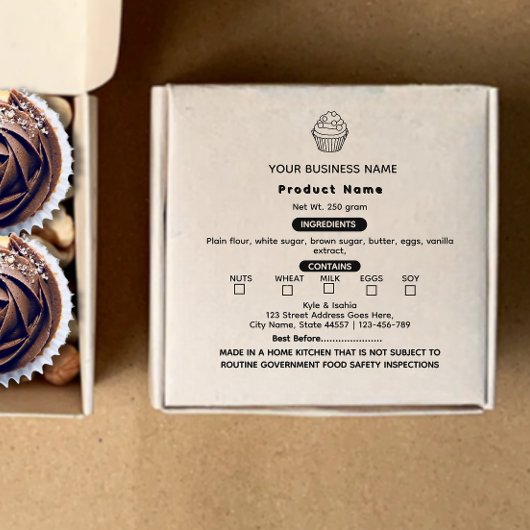 Cottage Law Eten label Vierkant Rubberstempel