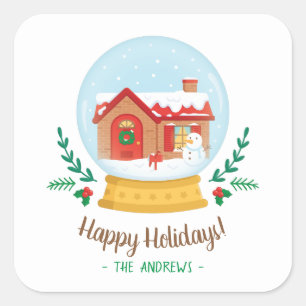 Cottage mignon Snowman Stickers Globe de neige de 