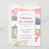 Cottage neige Noël Nouvel An Fête Invitation (Devant)