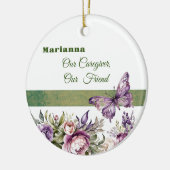 Cottage pourpre Floral Gardeur Ornement rond (Gauche)