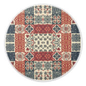 Cottage Quilt Keramische Knop (Voorkant)