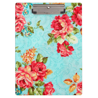  Cottage Red Rose Floral Klembord