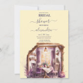 Cottage rustique Lavande violette Invitation nupti (Devant)