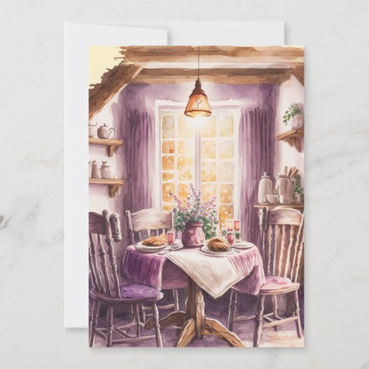 Cottage rustique Lavande violette Invitation nupti (Dos)