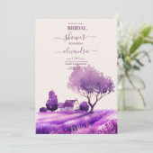 Cottage rustique Lavande violette Invitation nupti (Debout devant)