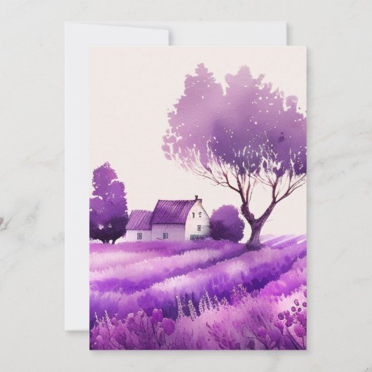 Cottage rustique Lavande violette Invitation nupti (Dos)