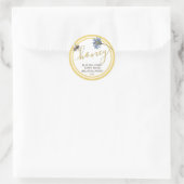 Cottage Stijl Blauwe Bloemen Honing Label met Bije (Tas)