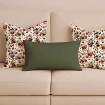 Cottagecore Aardbeien Bloemengewone Kussens
