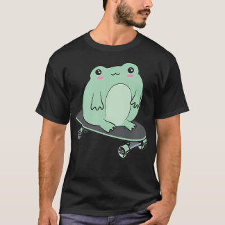 Cottagecore Aesthetic Kawaii Skateboarding Frog Sk T-shirt