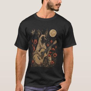 Cottagecore Belgische Mechelse Herder die gitaar s T-shirt