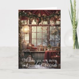 Cottagecore besneeuwd Kerstmis Bedankkaart