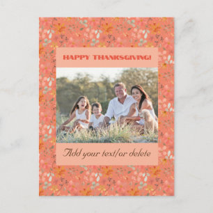 Cottagecore bloem Thanksgiving wenst sinaasappel Briefkaart