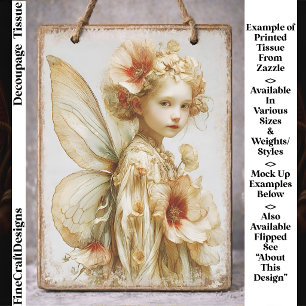 Cottagecore Bloemenfee Portret FK1R Decoupage Tissuepapier