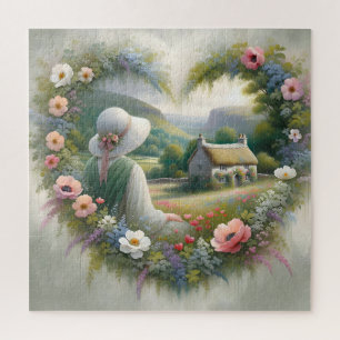 Cottagecore Bloemhart Platteland Cottage Legpuzzel