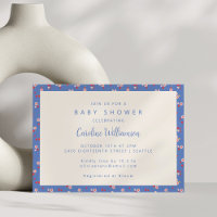 Cottagecore Blue Red Floral Baby shower
