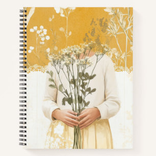 Cottagecore Boeket van Wilde Bloemen Portret Notitieboek