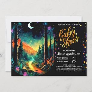 Cottagecore Boho Woodland Baby shower Kaart