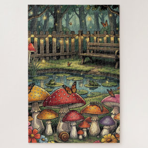 Cottagecore Bos Scene Whimsische Paddenstoelen Legpuzzel