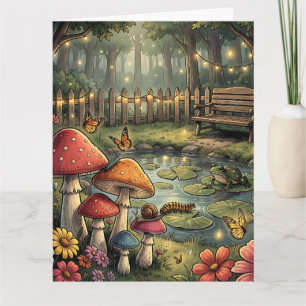 Cottagecore Bos Whimsische Paddenstoelen Verjaar Kaart