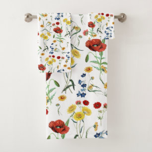Cottagecore Botanique Poppy Daisy Motif Floral