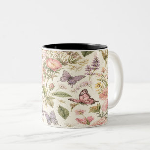Cottagecore Butterflies Flowers Mug