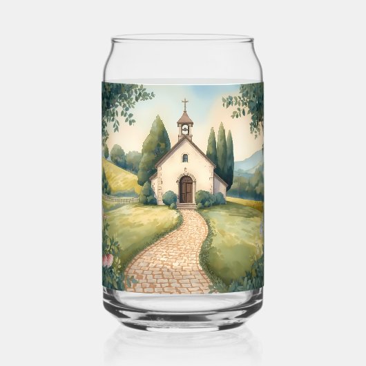 Cottagecore Chapel Path Pastel Landscape (Recto)