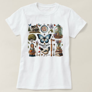 Cottagecore Crunchy Mama Homeschool Mom T-shirt