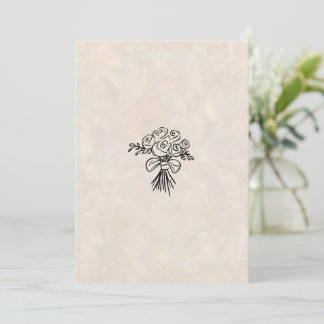 Cottagecore Dankkaart | Boeket Roze Rozen  Bedankkaart