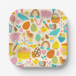 cottagecore easter chicken garden bird eggs papieren bordje