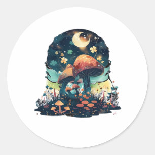 Cottagecore En Aesthetic Goblincore Paddenstoelen  Ronde Sticker