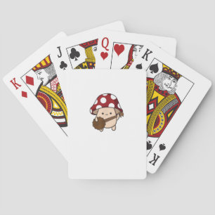 Cottagecore Esthetiek Cute Paddenstoel Banjo Spele Pokerkaarten