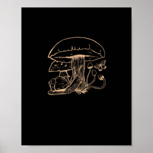 Cottagecore Esthetiek Goblincore Paddenstoel Slak Poster