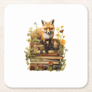 Cottagecore Esthetiek Met Boek Schattig Goblincore Vierkante Kartonnen Onderzetter