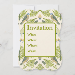 Cottagecore Esthetische Groene Britse Wildlife Kaart