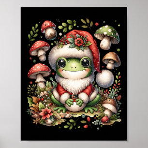Cottagecore Esthetische Kikker Kerst Paddenstoel M Poster