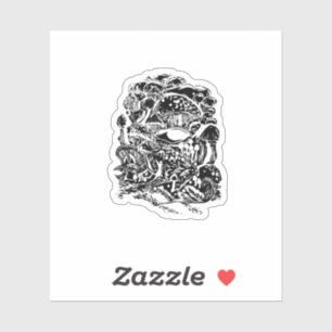 Cottagecore Esthetische Kikker Paddenstoel Goblinc Sticker