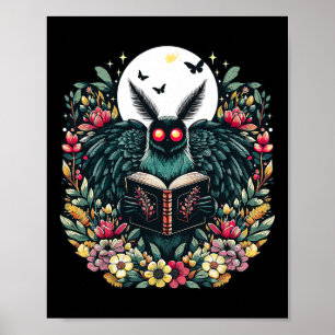 Cottagecore Esthetische Mothman Boekliefhebber Kam Poster