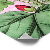 Cottagecore Fleurs Roses Poster Personnalisé (Coin)