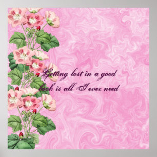 Cottagecore Fleurs Roses Poster Personnalisé