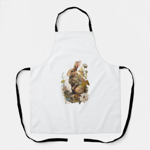 Cottagecore Floral Rabbit Schattige bos Esthetisch Schort