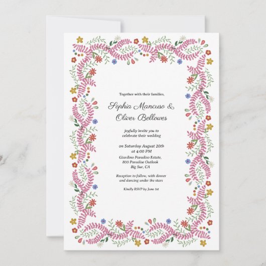 Cottagecore Floral Wedding Invitation (Devant)