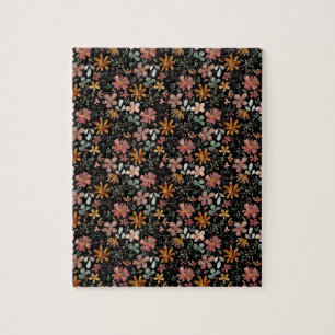 Cottagecore flower Thanksgiving zwart Legpuzzel