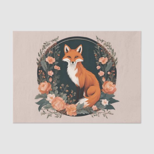 Cottagecore Fox Decoupage Tissuepapier (Voorkant)