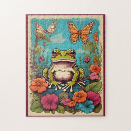  Cottagecore Frog Puzzle Whimsical Fantasy Legpuzzel