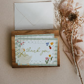 Cottagecore Gans Gingham Dank je wel Bedankkaart