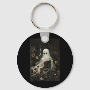 Cottagecore Geest Lezen Boek Bloemig Halloween Sleutelhanger