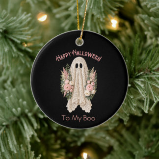 Cottagecore Gelukkig Halloween Geest Keramisch Ornament